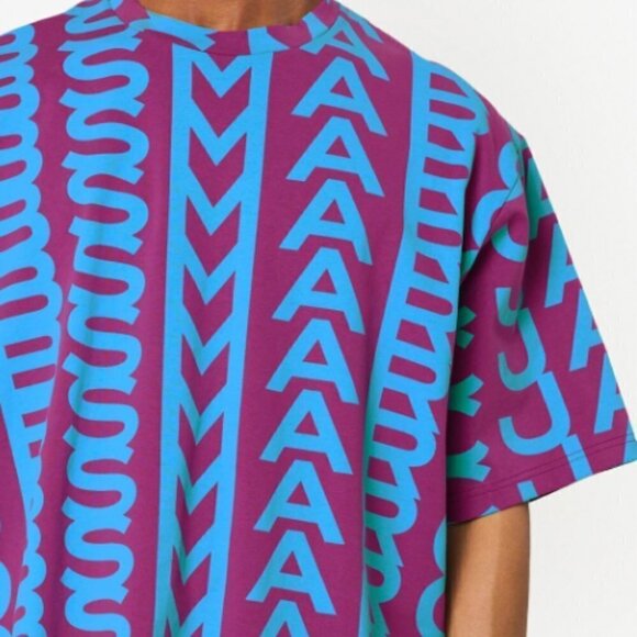 NEW! Marc Jacobs The Monogram Big Tee -Unisex -Blue/Purple - Picture 6 of 6